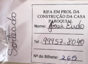 Bilhete Rifa são Bento